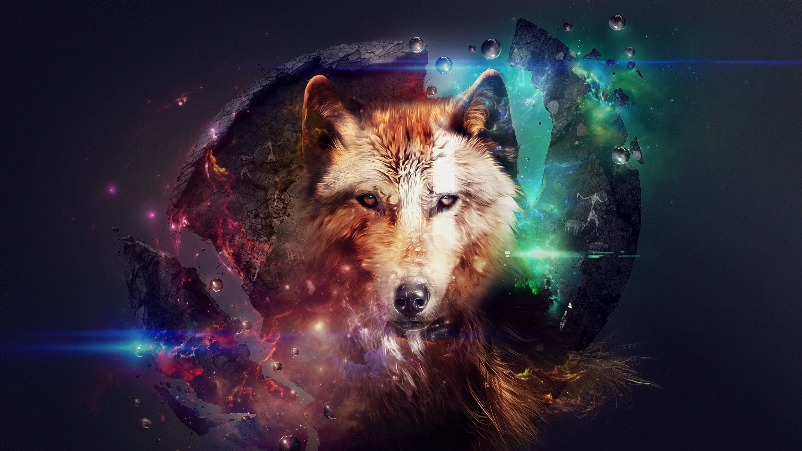 Wolf in space wallpaper | Wallpaper Wide HD