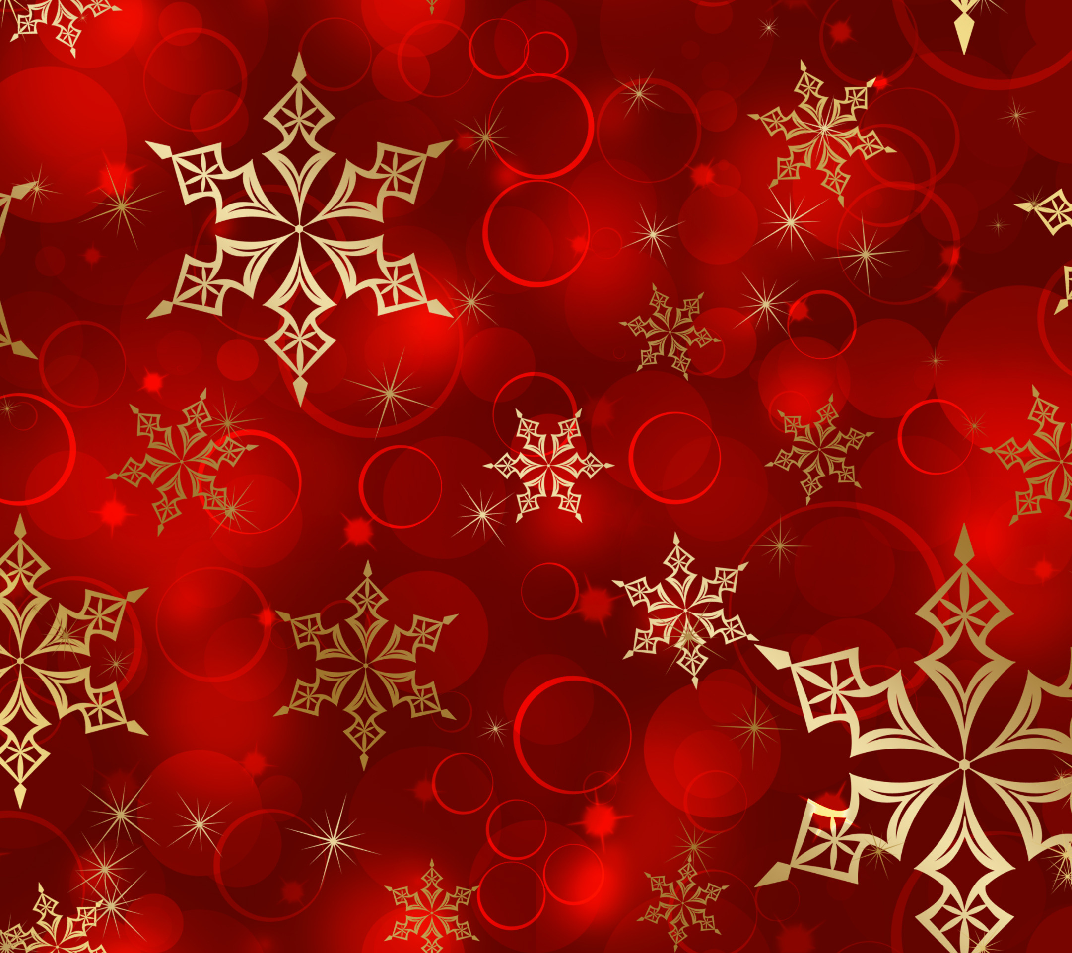 Golden snowflake pattern Mobile Wallpaper 3380