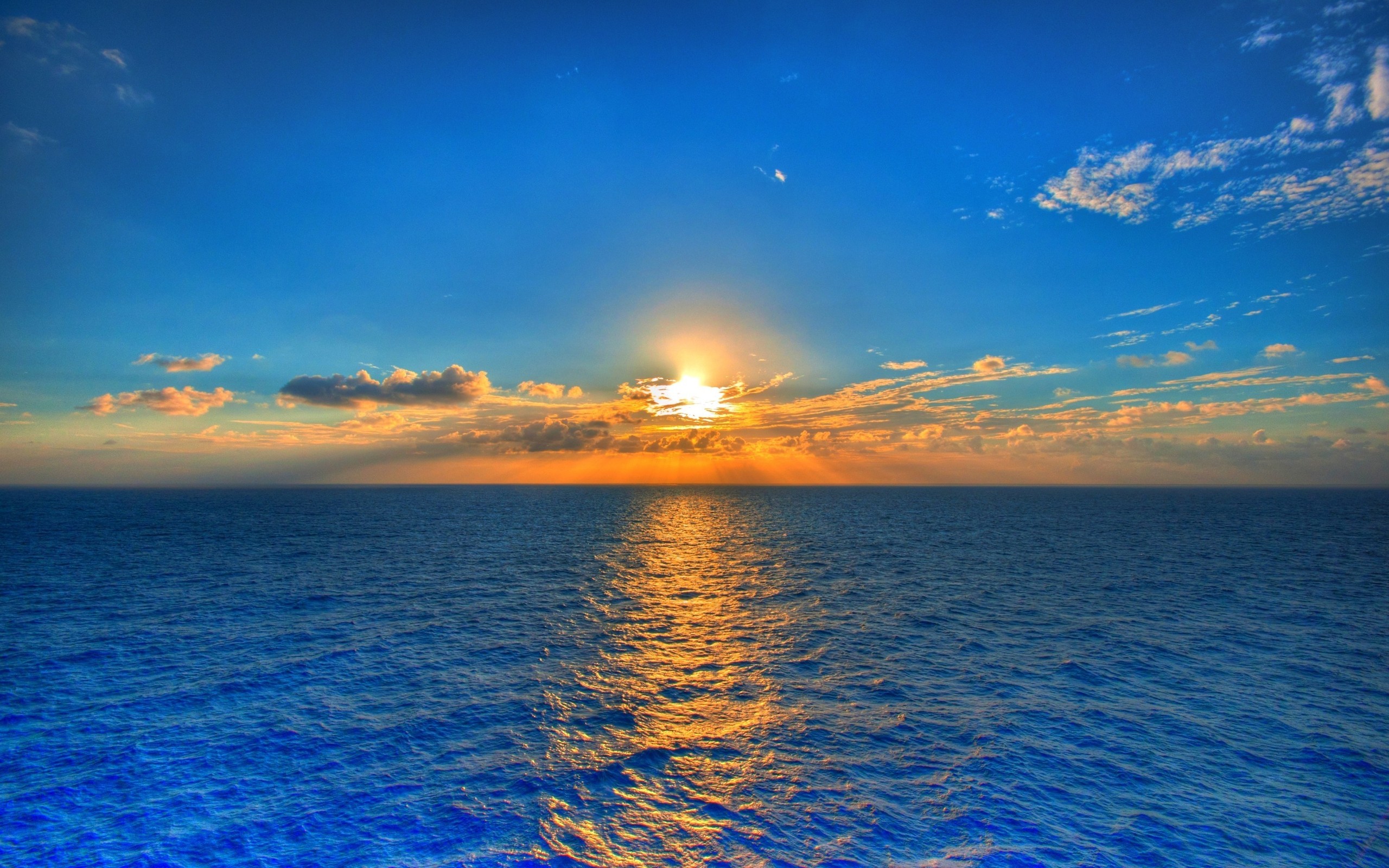 Sunset On Blue Sea Water Wallpapers - 2560x1600 - 927239