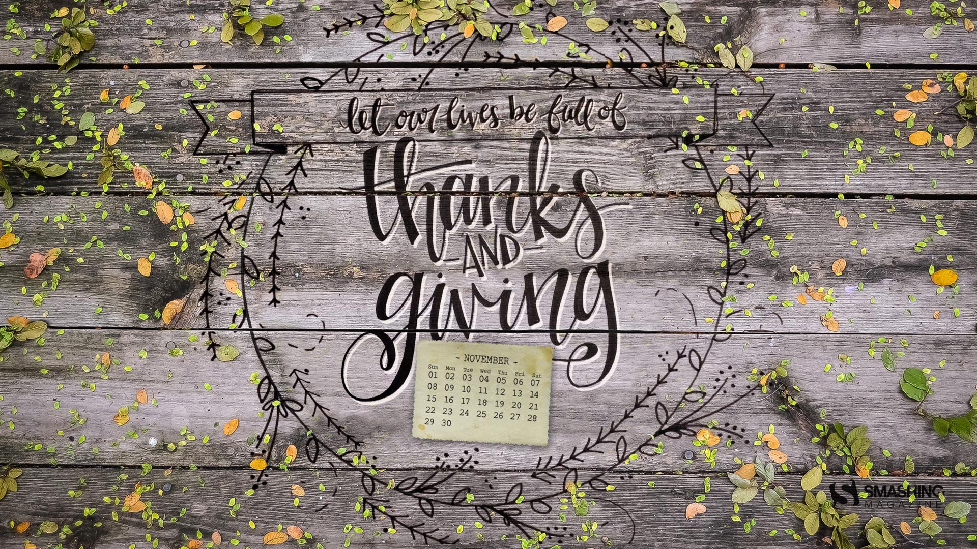 Beautiful November 2015 Calendars Desktop Wallpapers