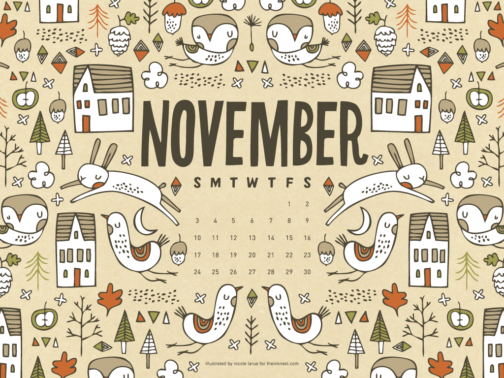 Desktop Wallpaper Calendar – November 2013 - The Ink Nest Blog