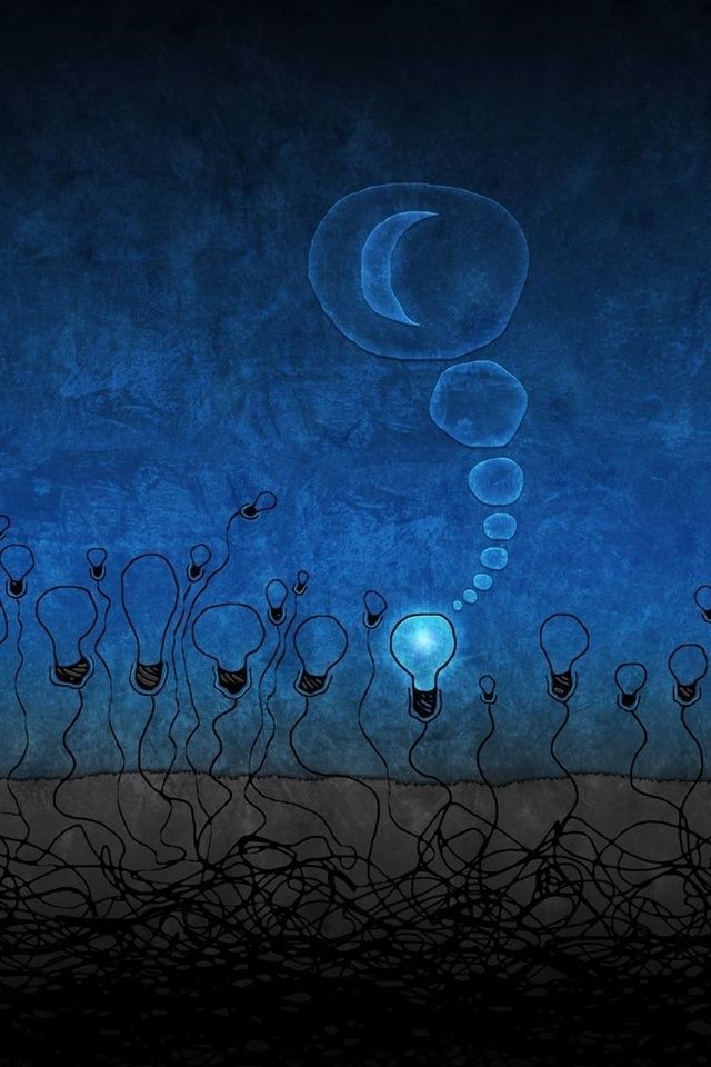 Creative Bulb And Moon Iphone 4 Wallpapers Free 640x960 Hd Iphone
