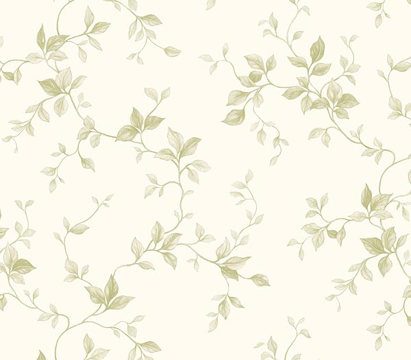 White On Green Leaf Ivy Toile Wallpaper By Chesapeake