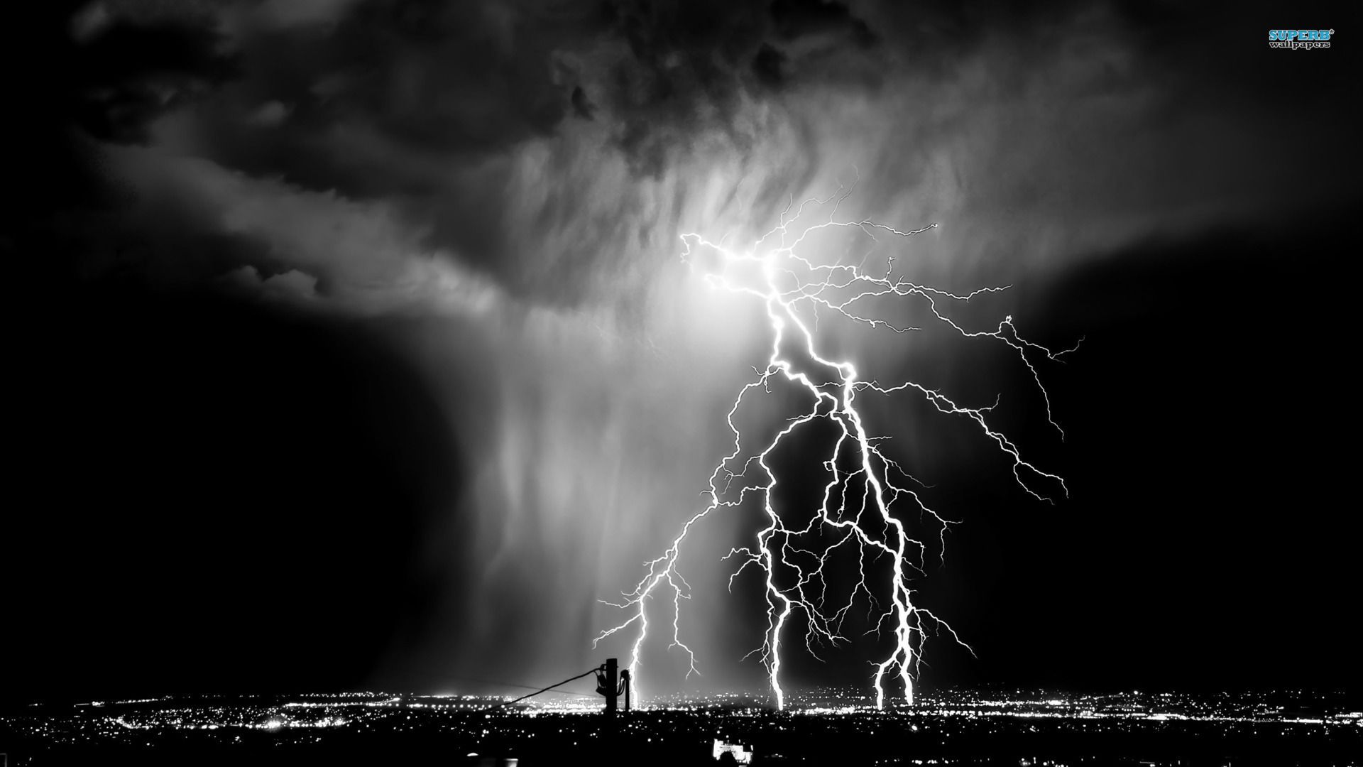 Lightning over the city wallpaper - Photography wallpapers - #16518
