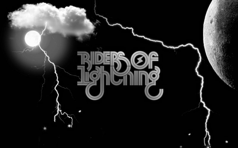 Black Fantasy Riders of Lightning – Space Moons HD Desktop Wallpaper