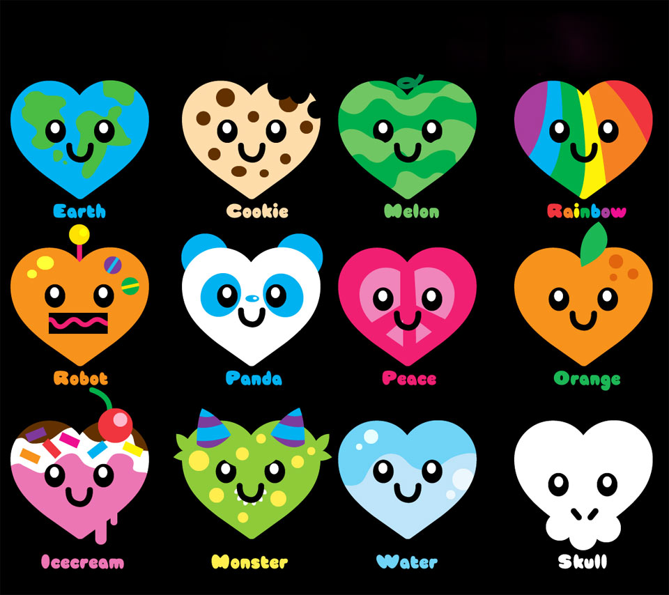 Super Cute Hearts - Flikie Backgrounds