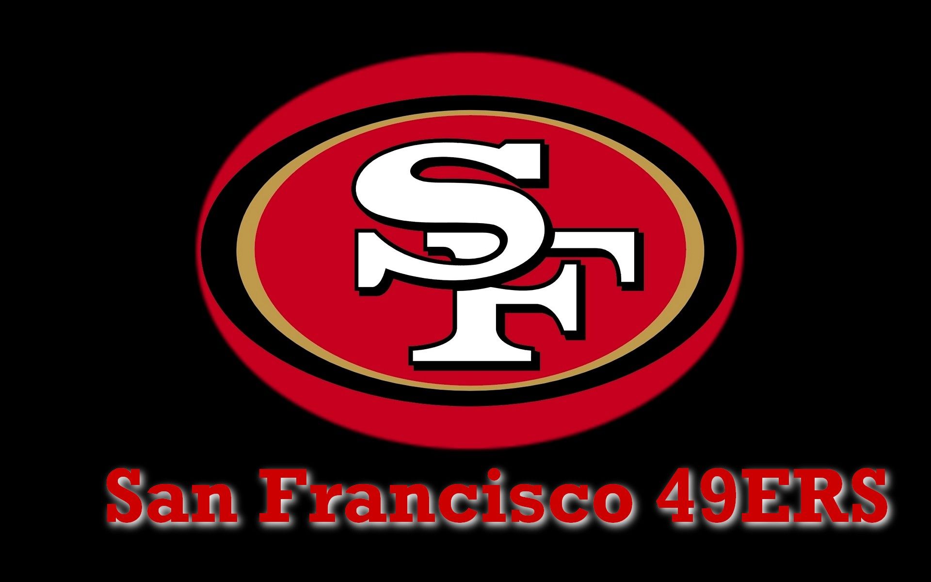 San Francisco 49ers Logo On Black Background 1920x1200 WIDE NFL ...