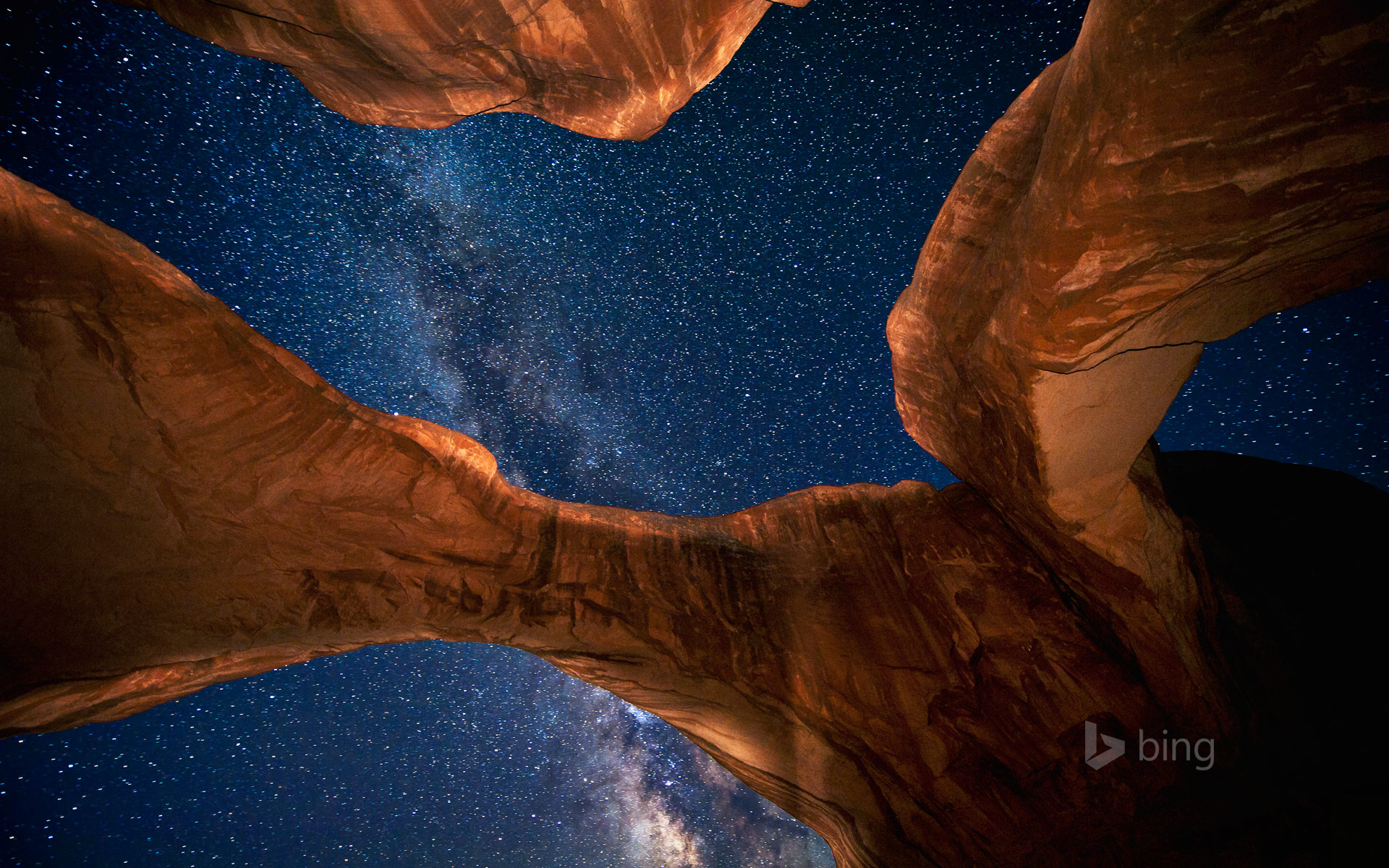 Milky Way above Double Arch in Arches National Park, Utah | HD ...