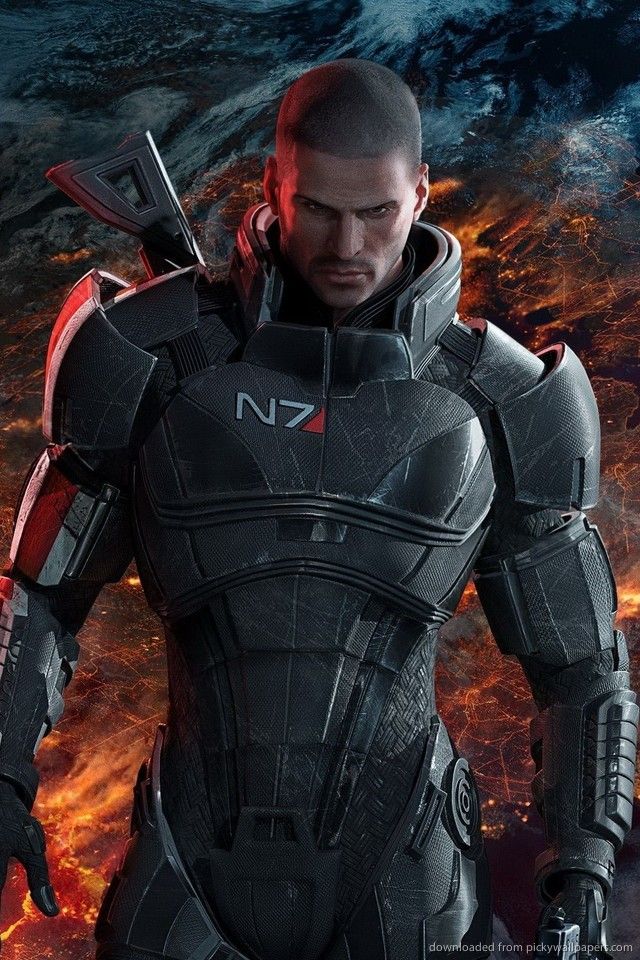 Download Mass Effect 3 Shepard Wallpaper For iPhone 4
