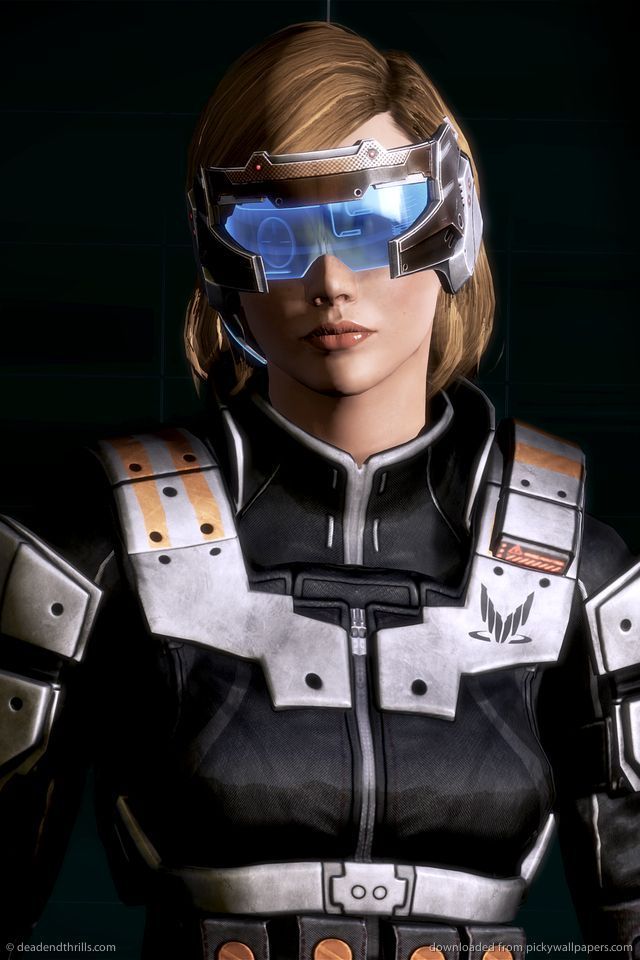 Download Mass Effect 3 Female Shepard With Blue Visor Wallpaper ...