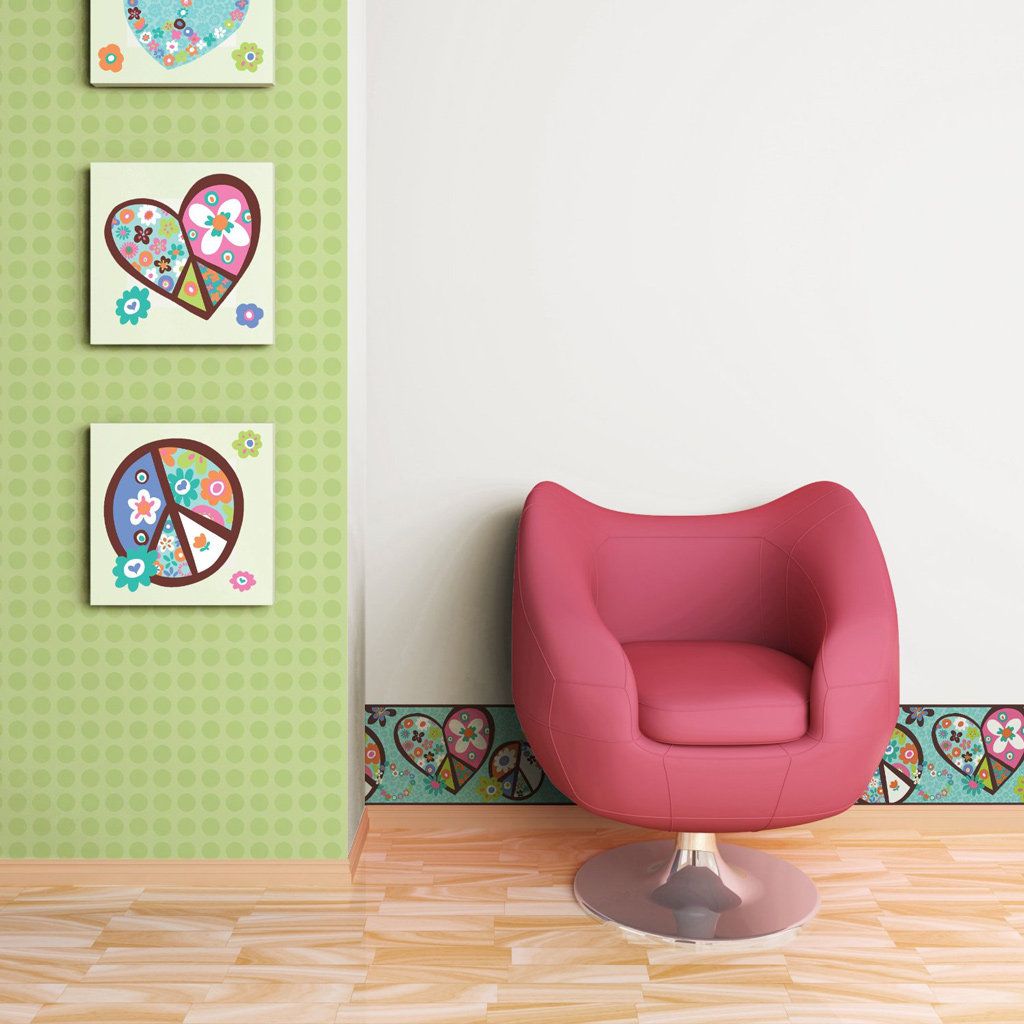 Wall In A Box WIB1002 Peace and Love Wallpaper, Bright Spring ...