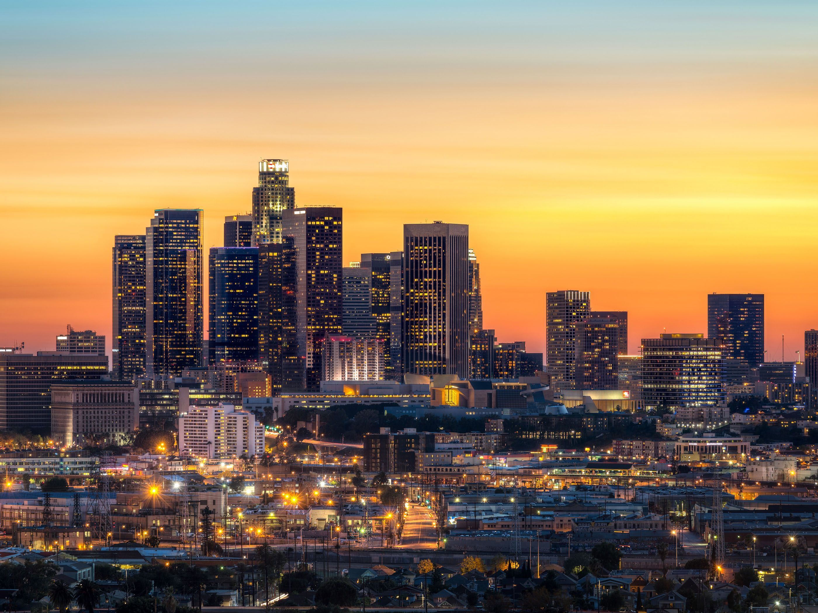 Gallery for - los angeles skyline sunset wallpaper