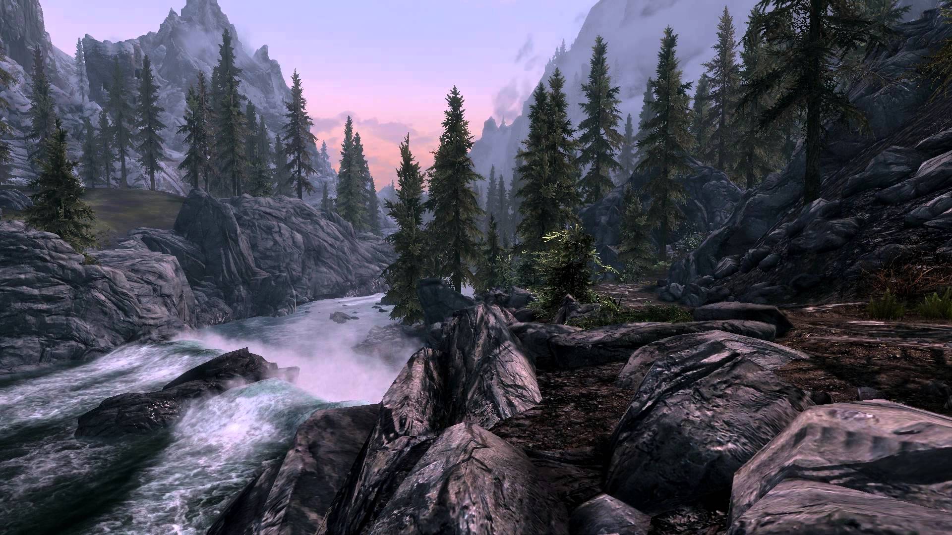 Skyrim - DreamScene [Live Wallpaper] - River Scene 2 (1080p) - YouTube