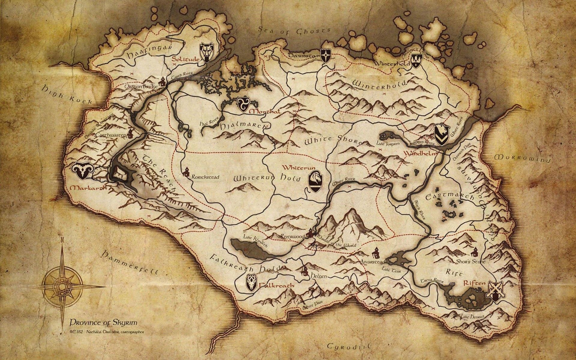 Skyrim Map Wallpaper - 23853