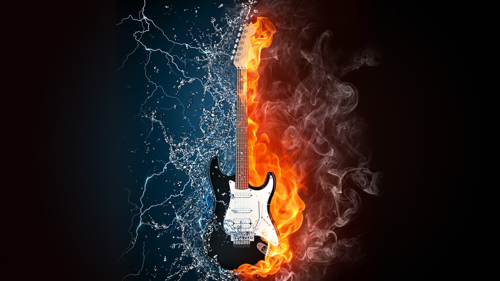 High Resolution Fire and Ice Guitar Wallpaper Full Size ...
