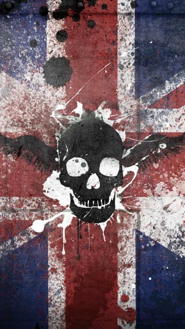 Wallpaper Iphone 5 S England Flag With Skull 640 X 1136 - 640 x ...
