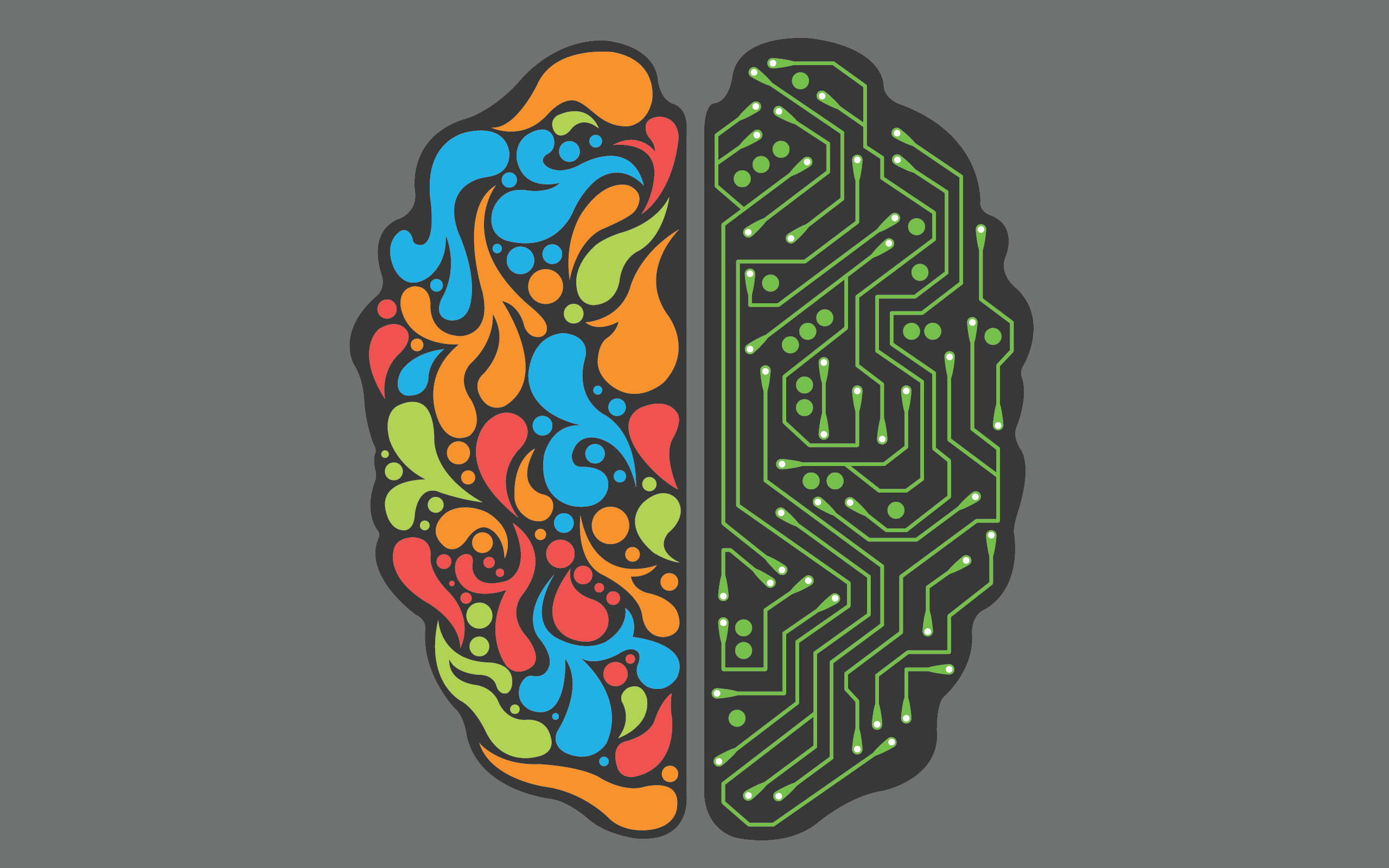 The two sides of the brain, vector, 2560x1600 HD Wallpaper and other