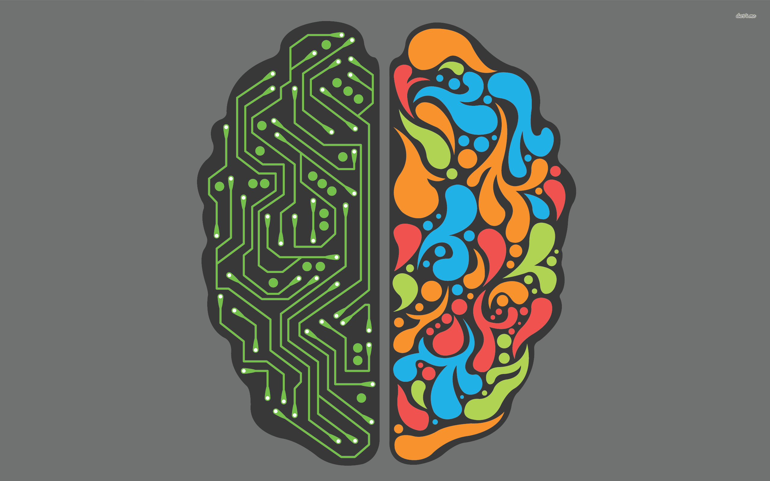 The two sides of the brain wallpaper - Vector wallpapers -