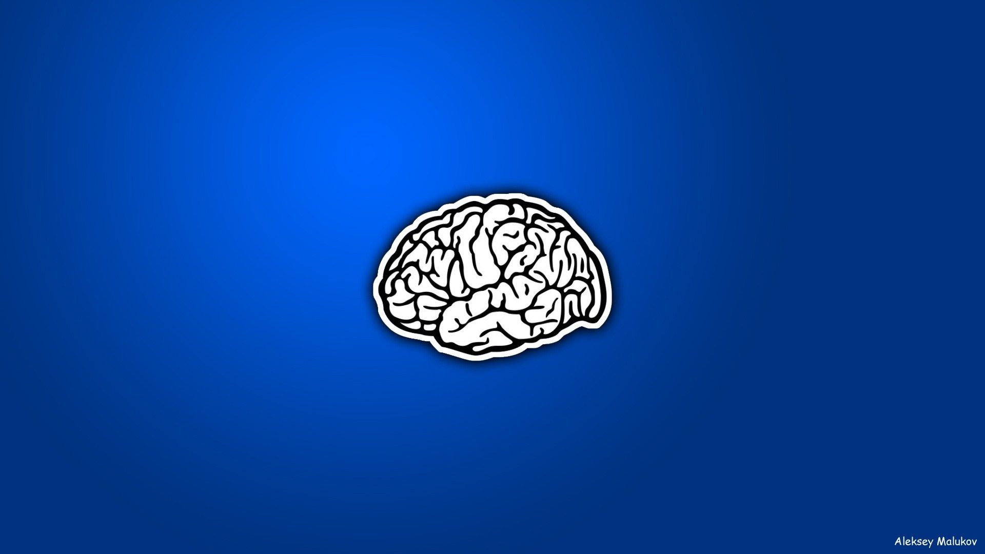 Brain, Blue Background - HD wallpapers