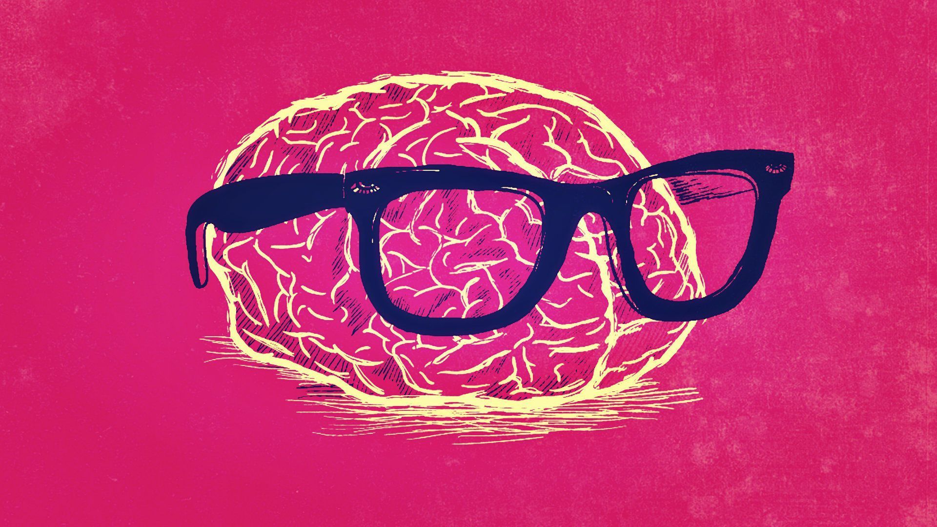 Brain with glasses desktop wallpaper 23643