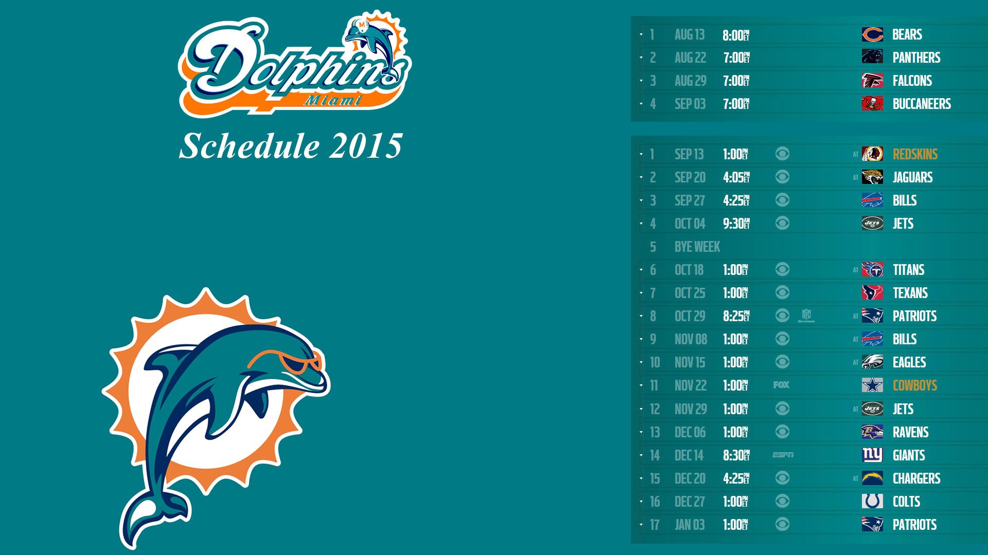 Miami dolphins schedule 2015 – Free full hd wallpapers for 1080p ...