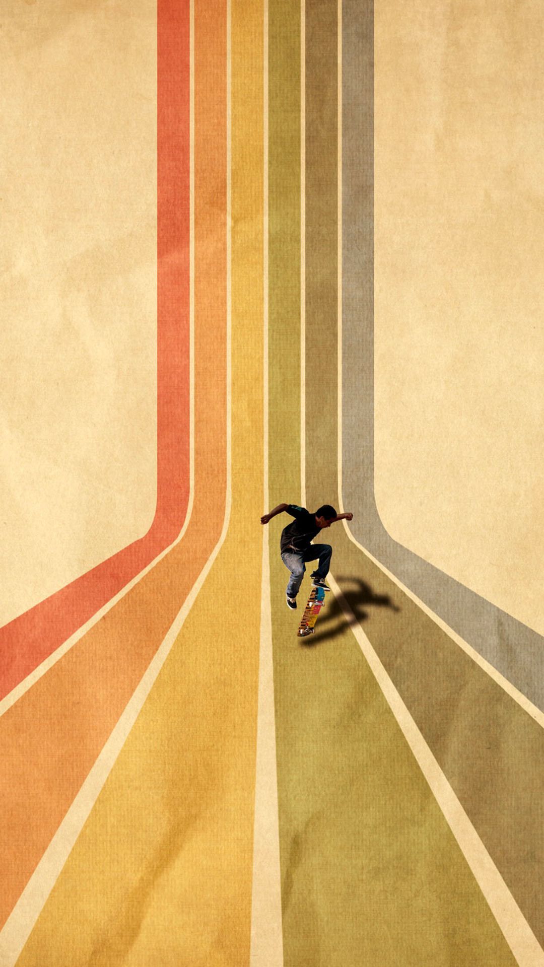 Vintage Skateboard On Colorful Stipe Runway iPhone 6 Wallpaper ...