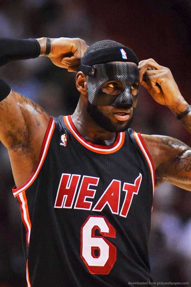 Download LeBron James Doing His Mask Wallpaper For iPhone 4