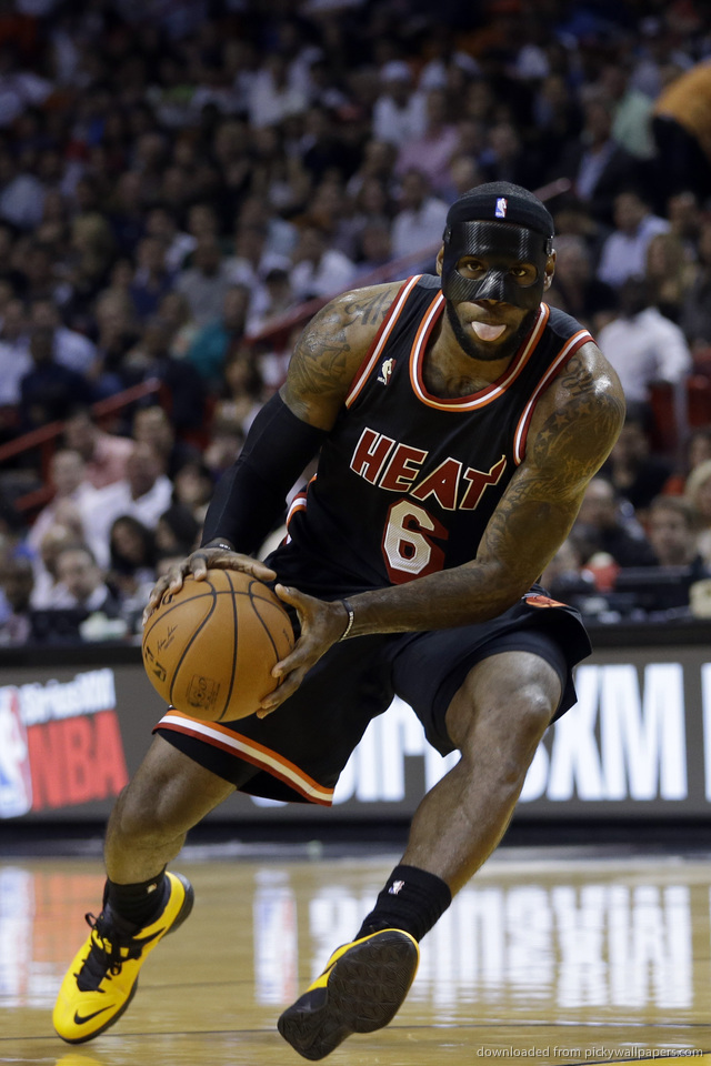 Download LeBron James With A Ball Wallpaper For iPhone 4