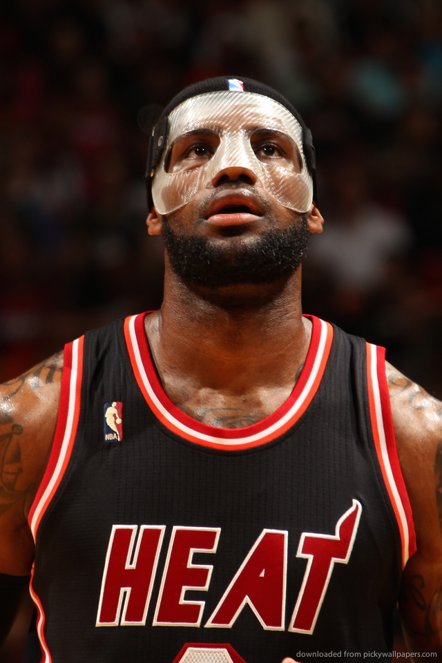 Download LeBron James In A Transparent Mask Wallpaper For iPhone 4