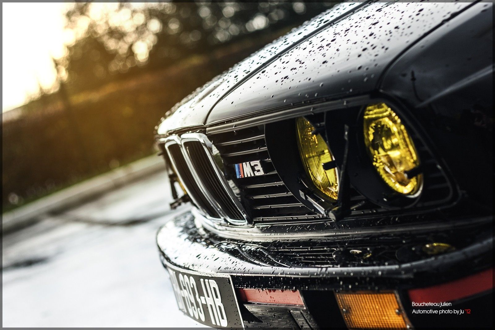 black, rain, BMW E30 M3 :: Wallpapers