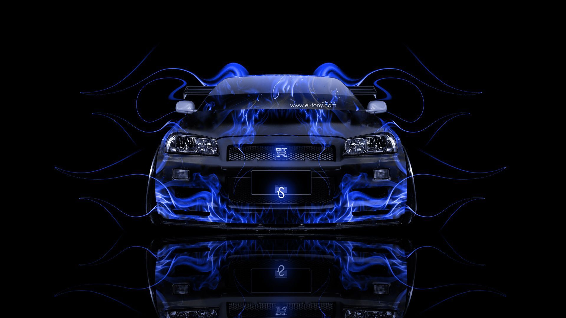 Nissan Skyline GTR R34 Front Fire Abstract Car 2014 « el Tony