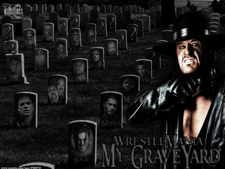Undertaker's Wrestlemania graveyard wallpaper. (The wrestlers he ...