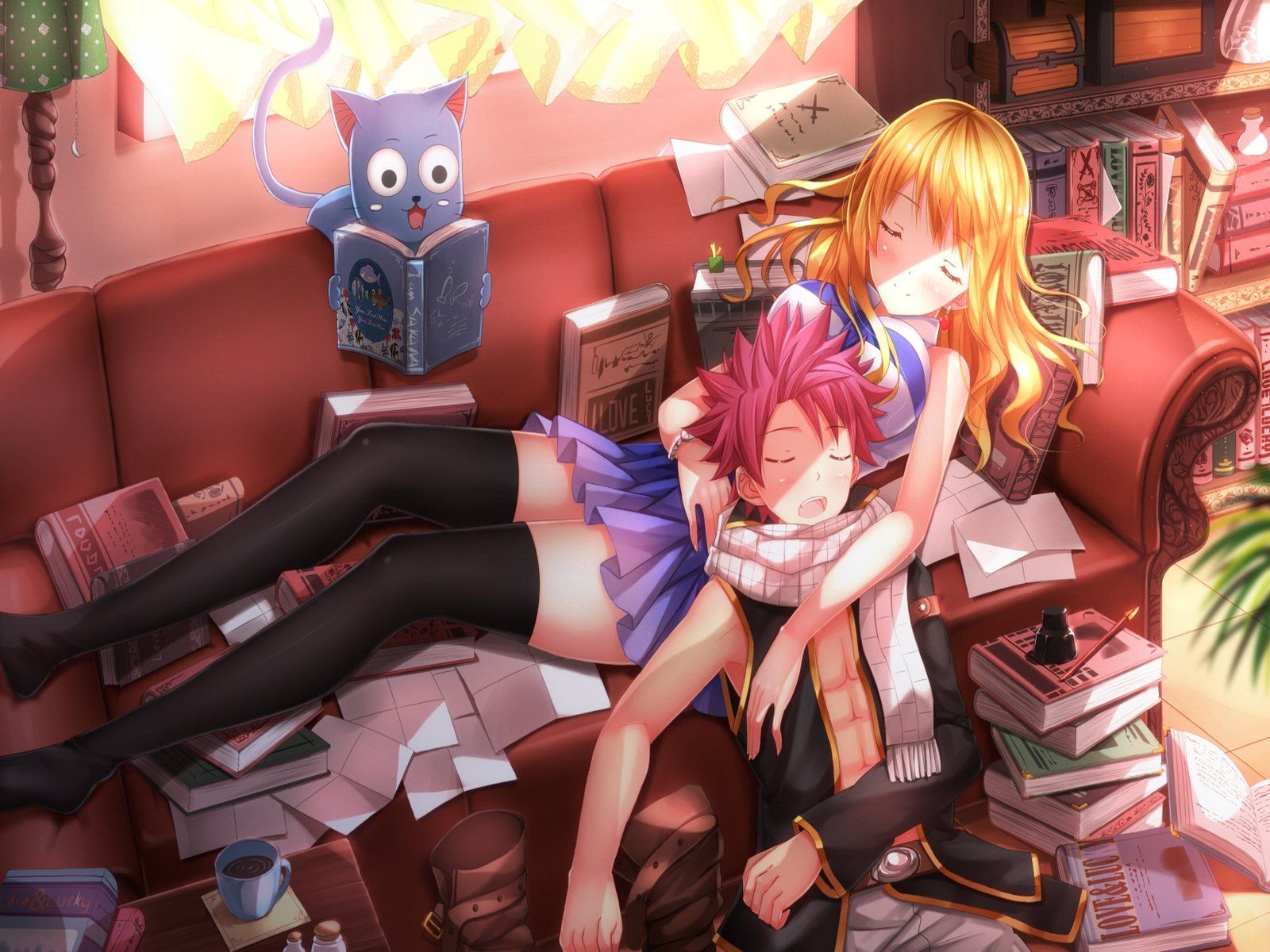 Fairy tail Natsu Lucy and Happy wallpaper | 1600x1200 | 786610 ...