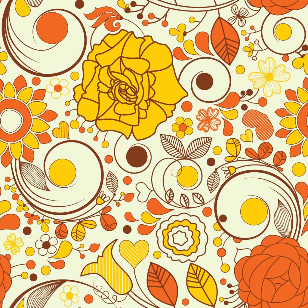 Autumn Flowers Wallpaper Vector Art & Graphics | freevector.com