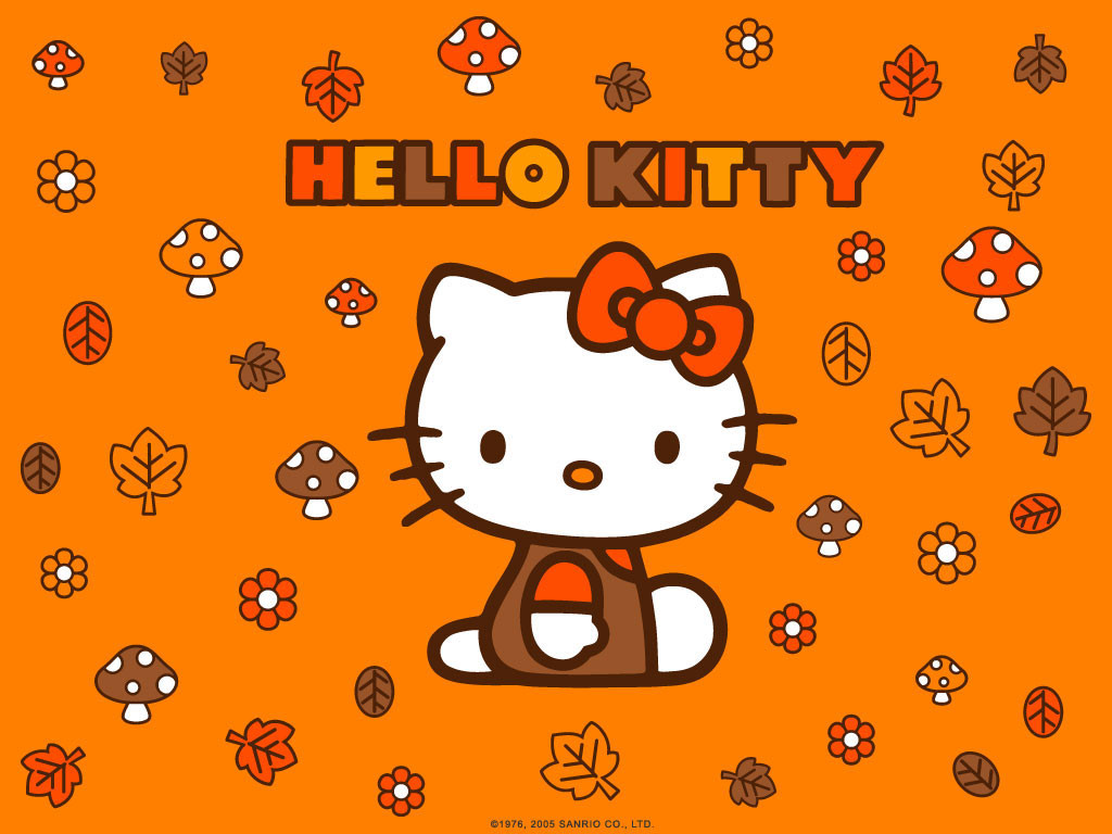 Hello Kitty Autumn Leaves Wallpaper - Cute Backgrounds
