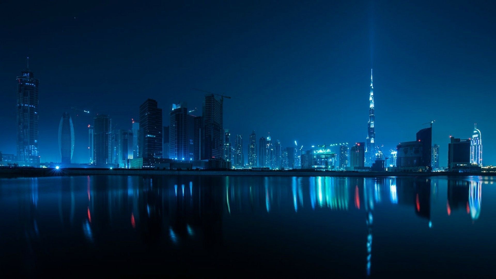 Dubai Skyline at night — Photo by Sebastian Opitz : wallpapers