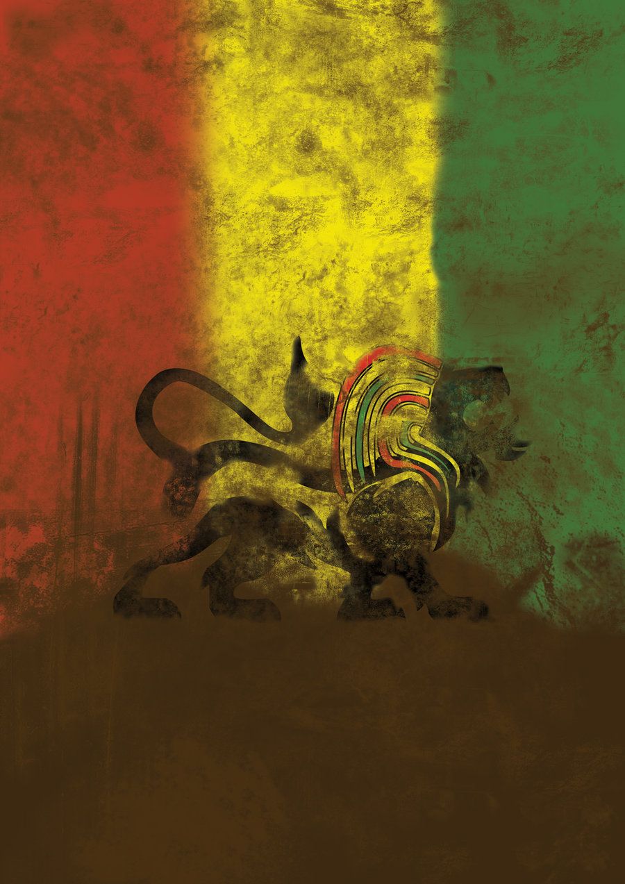 Rasta Lion Flag - wallpaper.