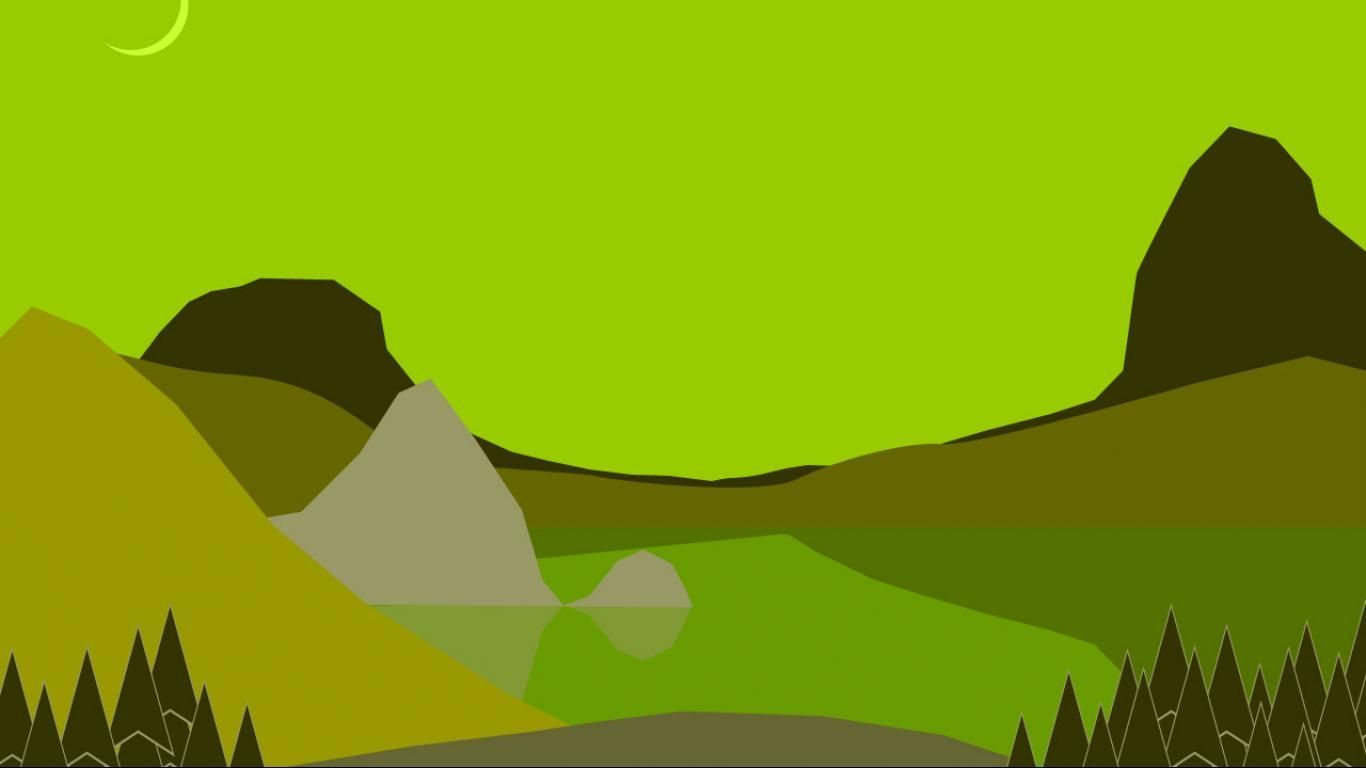 Green vector scenery picture Desktop Wallpaper 1366x768 hd ...
