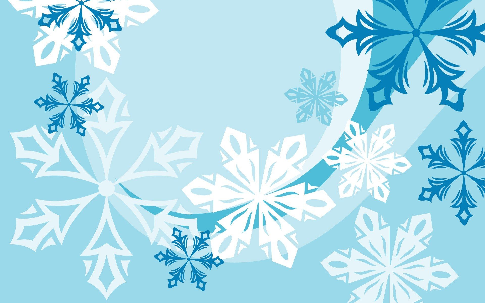 White and blue snowflakes Wallpaper 25091