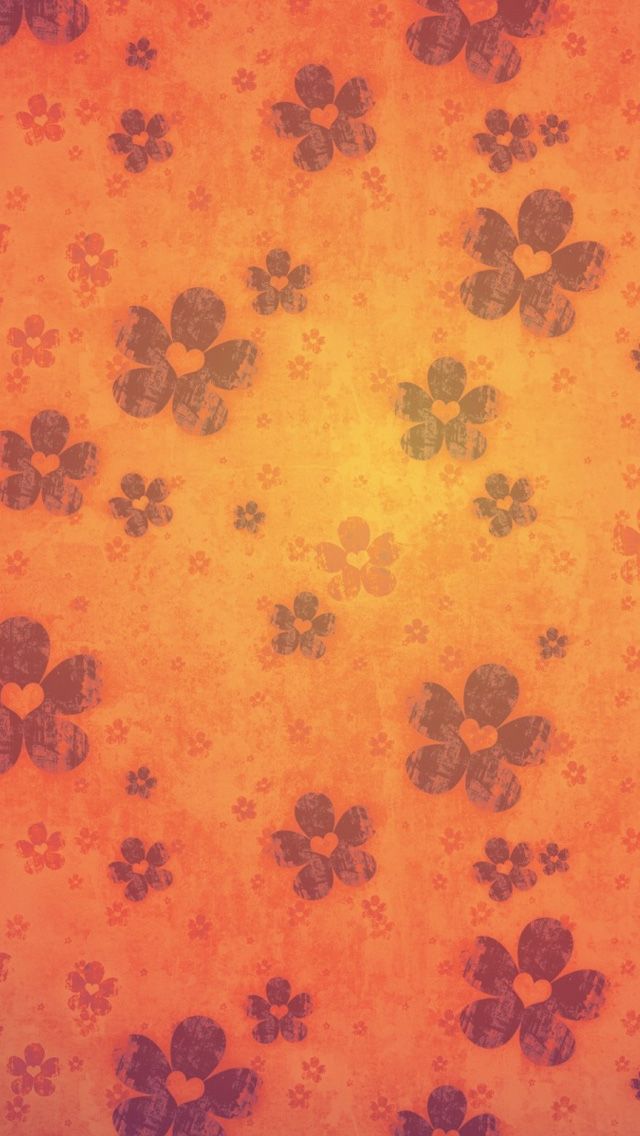 Retro orange flowers #iPhone 5s #Wallpaper Popular wallpapers in