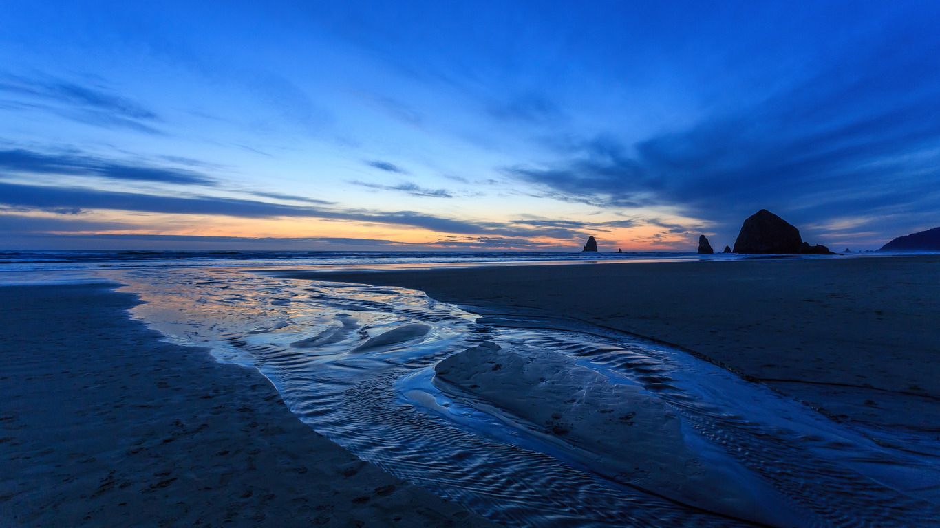 Beach Desktop Wallpapers - Blue Ocean Sunset - Wallpapers