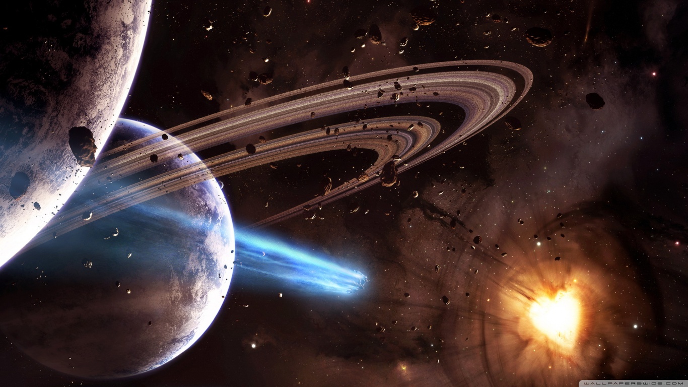 HD Universe Space Planets Wallpaper Widescreen Full Size
