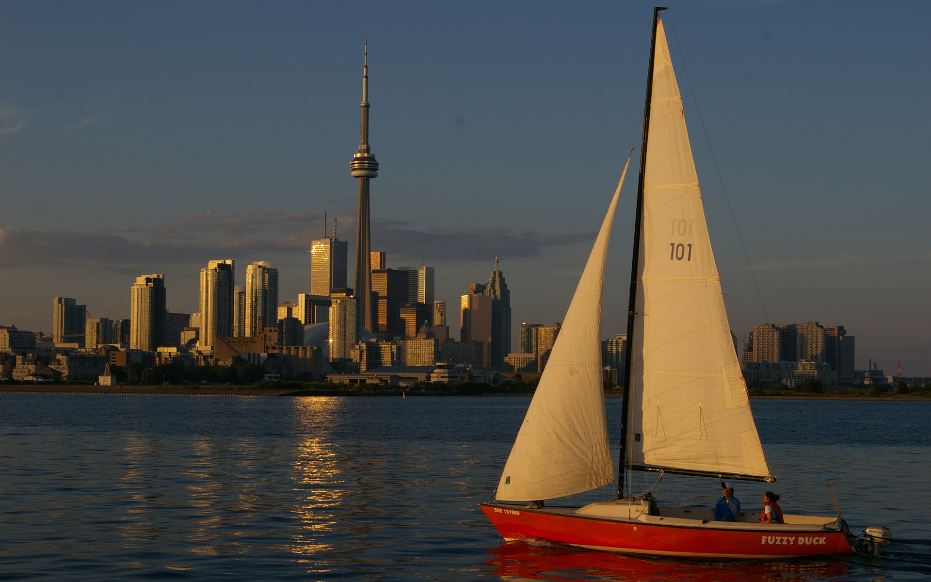 Toronto City Sailboat 1920x1200 wallpaper