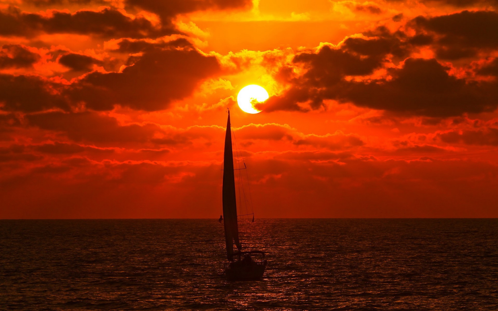 Sunsets: Sunset Sailing Ocean Golden Sky Sunsets Nature Sun Orange ...