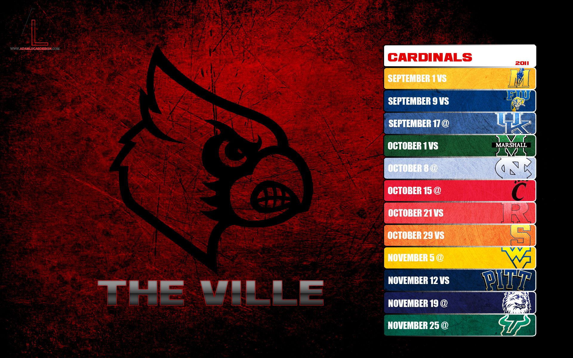 NEW Louisville Football Schedule Wallpaper by Adam Lucas Designs ...