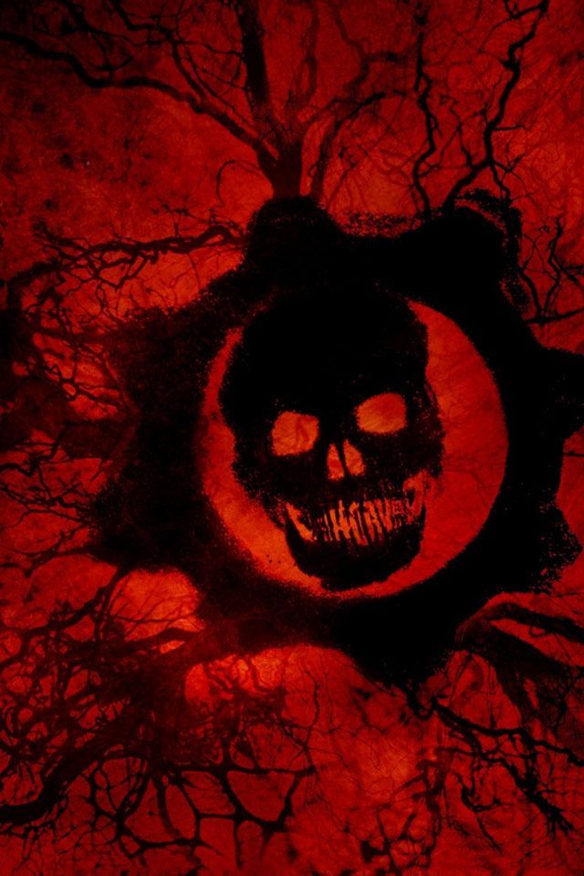 Gears of War 3. Skull. iPhone4. Android. iPhone Wallpaper