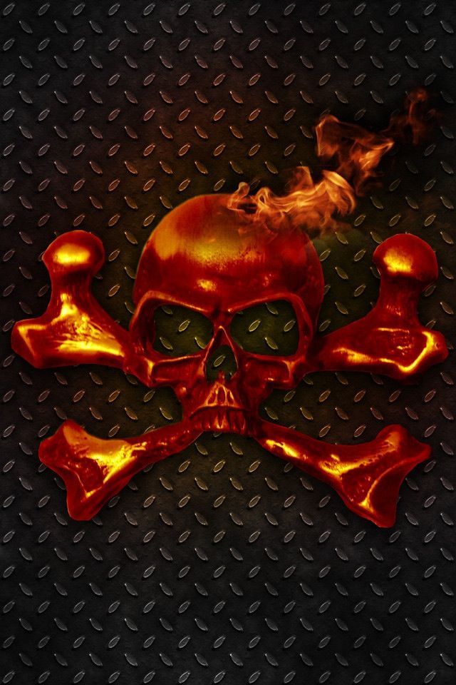 Burning Skull & Crossbones iPhone 4 Wallpaper | iPhone Fan Site