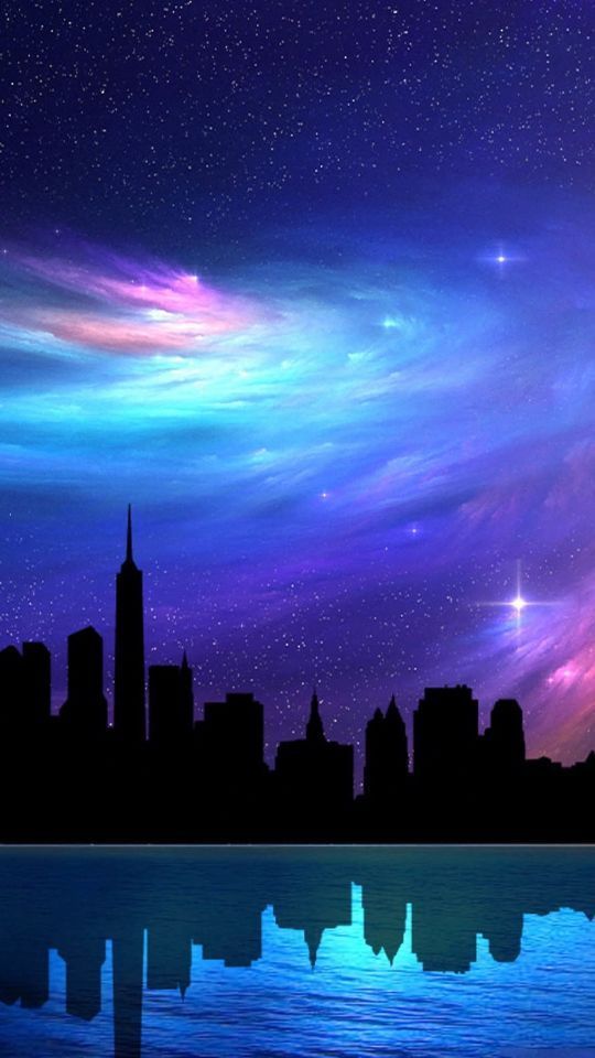 540x960 Colorful Space Sky City samsung galaxy Wallpaper HD Mobile