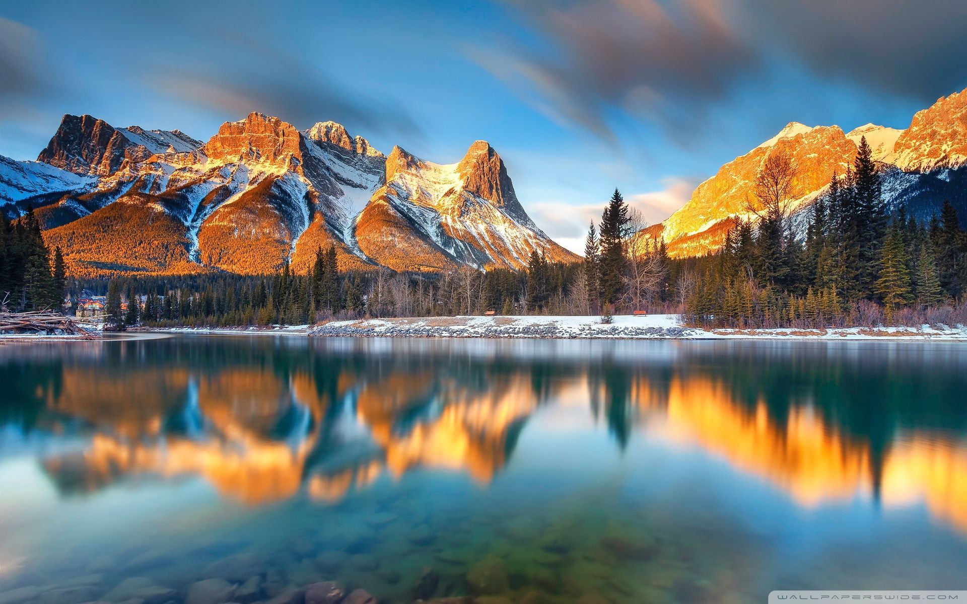 Alberta Canada Beautiful Winter Reflections Wallpaper Full HD ...