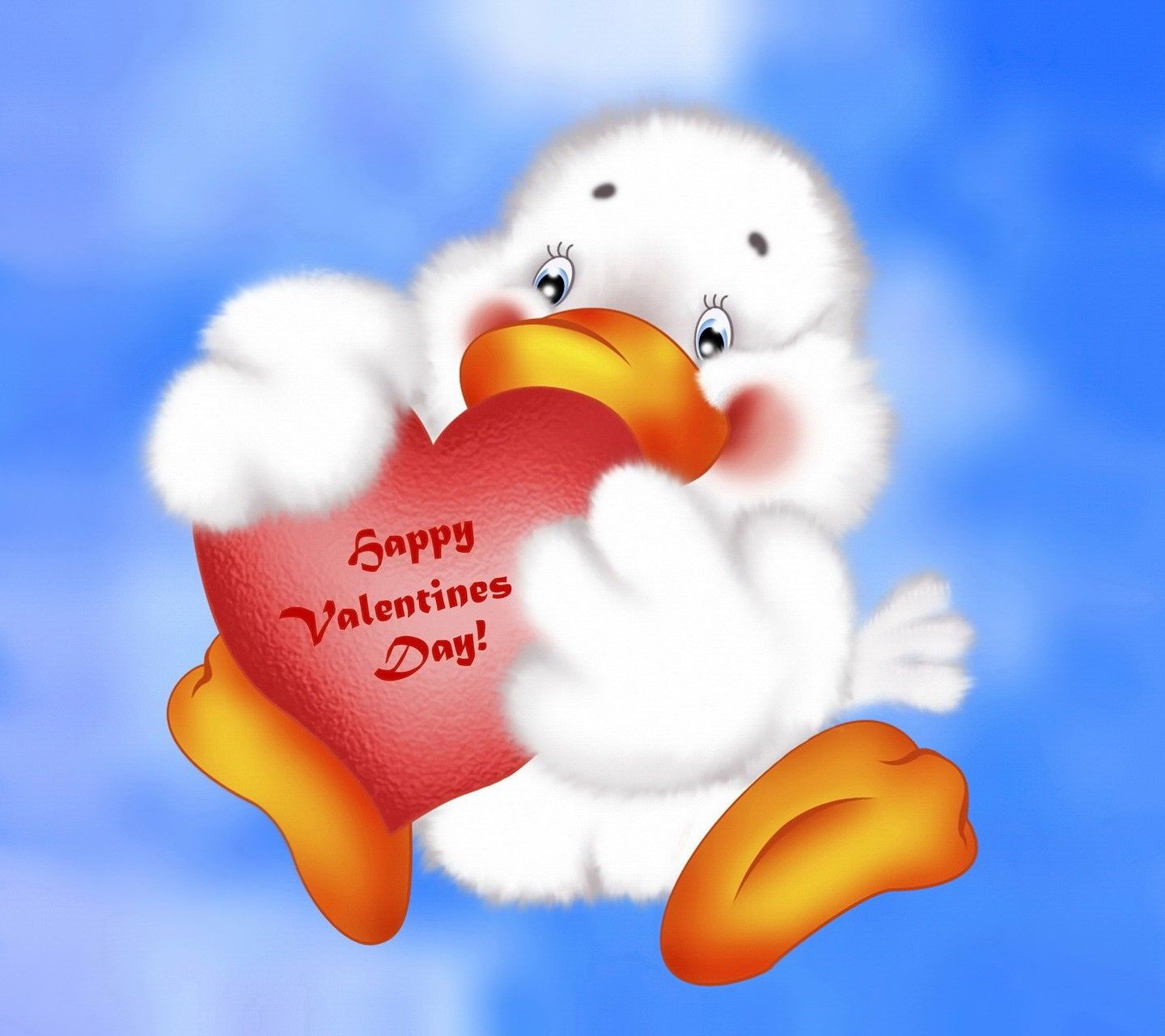 Ducks Happy Valentine Day Valentines Sky Cartoon Duck Heart Love ...